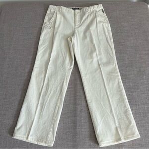 Columbia Corduroy Pants Women 14 Cream Ivory Straight Leg 100% Cotton Carpenter